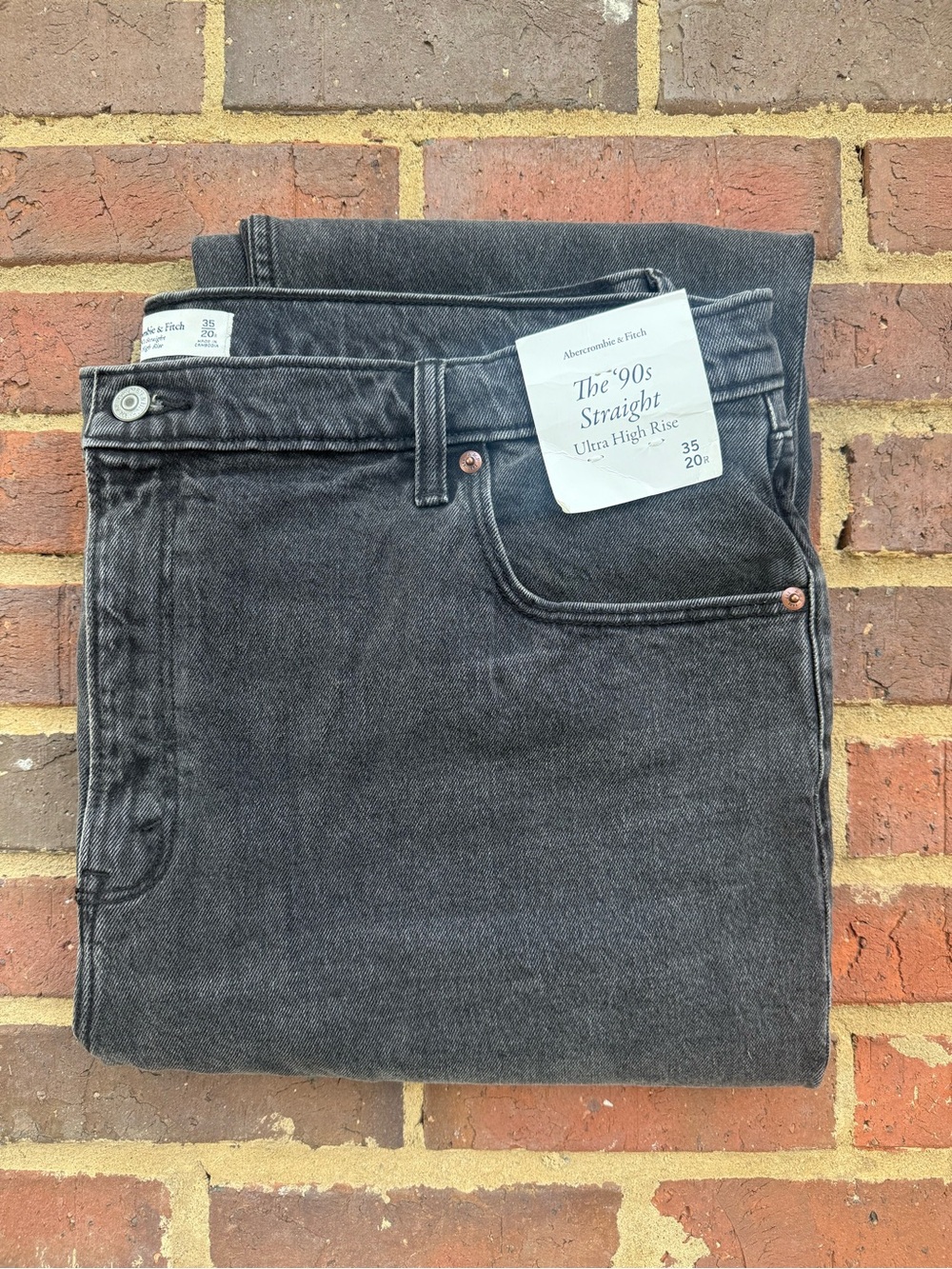 Abercrombie & Fitch The '90s Straight Jeans - Black Wash